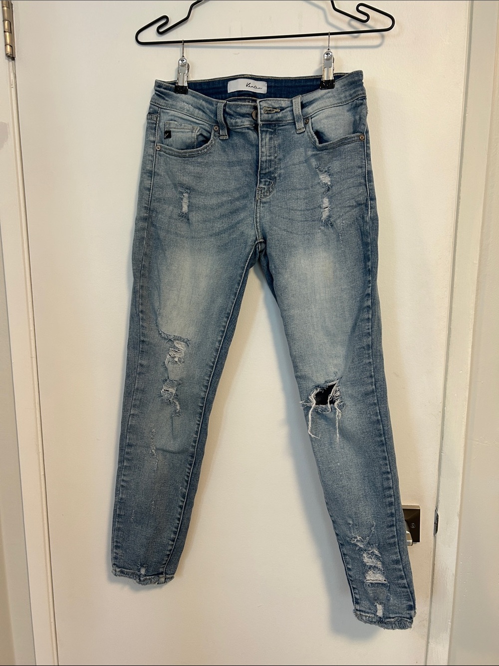 KanCan Light Blue Distressed Skinny Jeans - Women